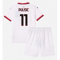 Camisa de Futebol AC Milan Christian Pulisic #11 Equipamento Secundário Infantil 2024-25 Manga Curta (+ Calças curtas)